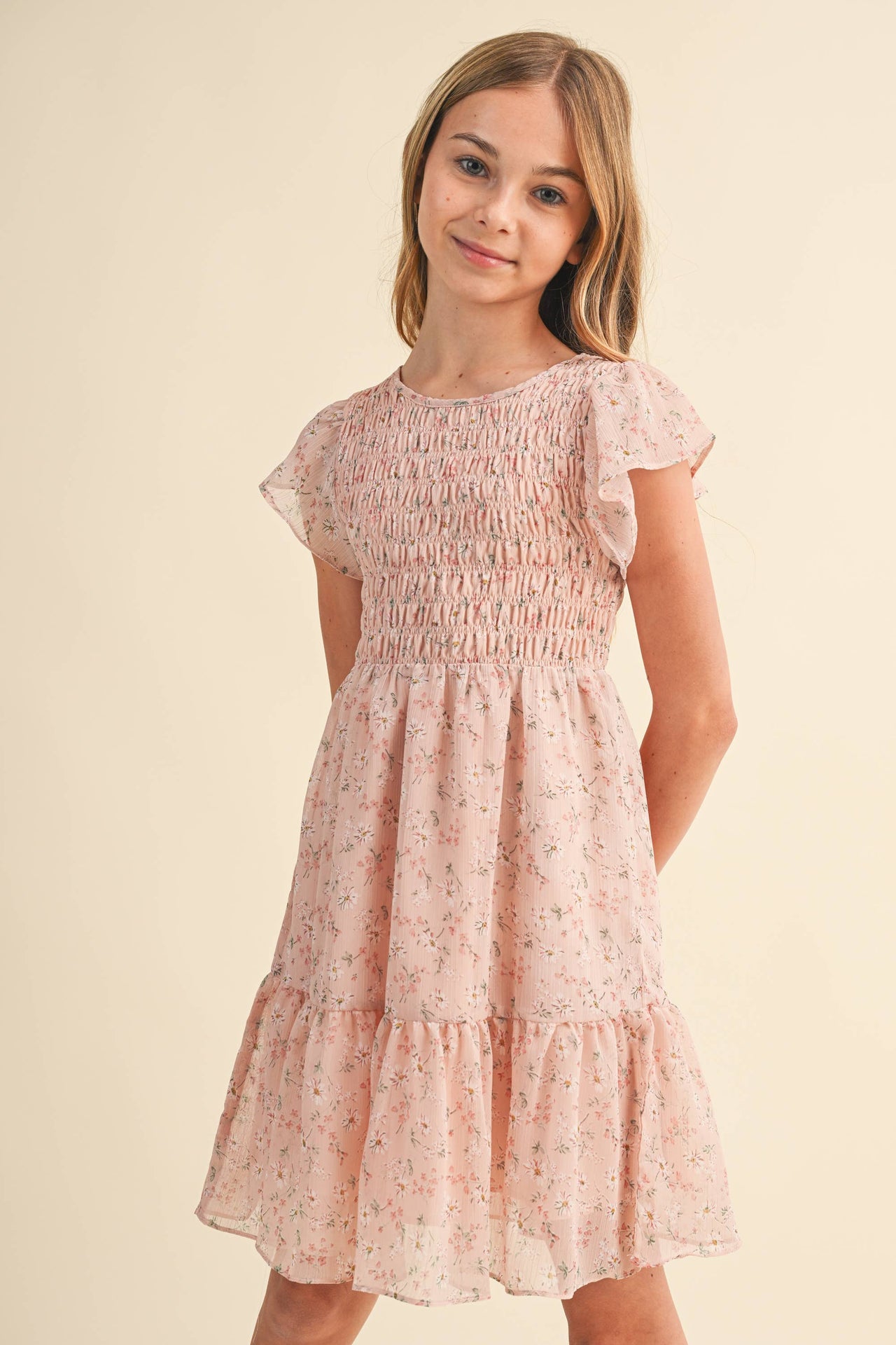 evermore floral mini dress Blush Penelope Floral Mini Dress